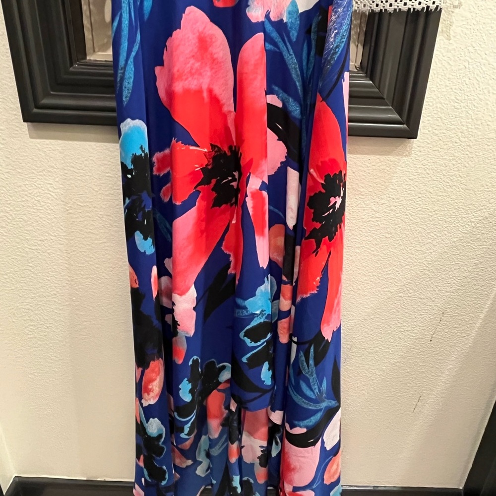 Vince Camuto High/Low Sleeveless Dress Black and Floral Contrast Size 2 - Picture 6 of 8